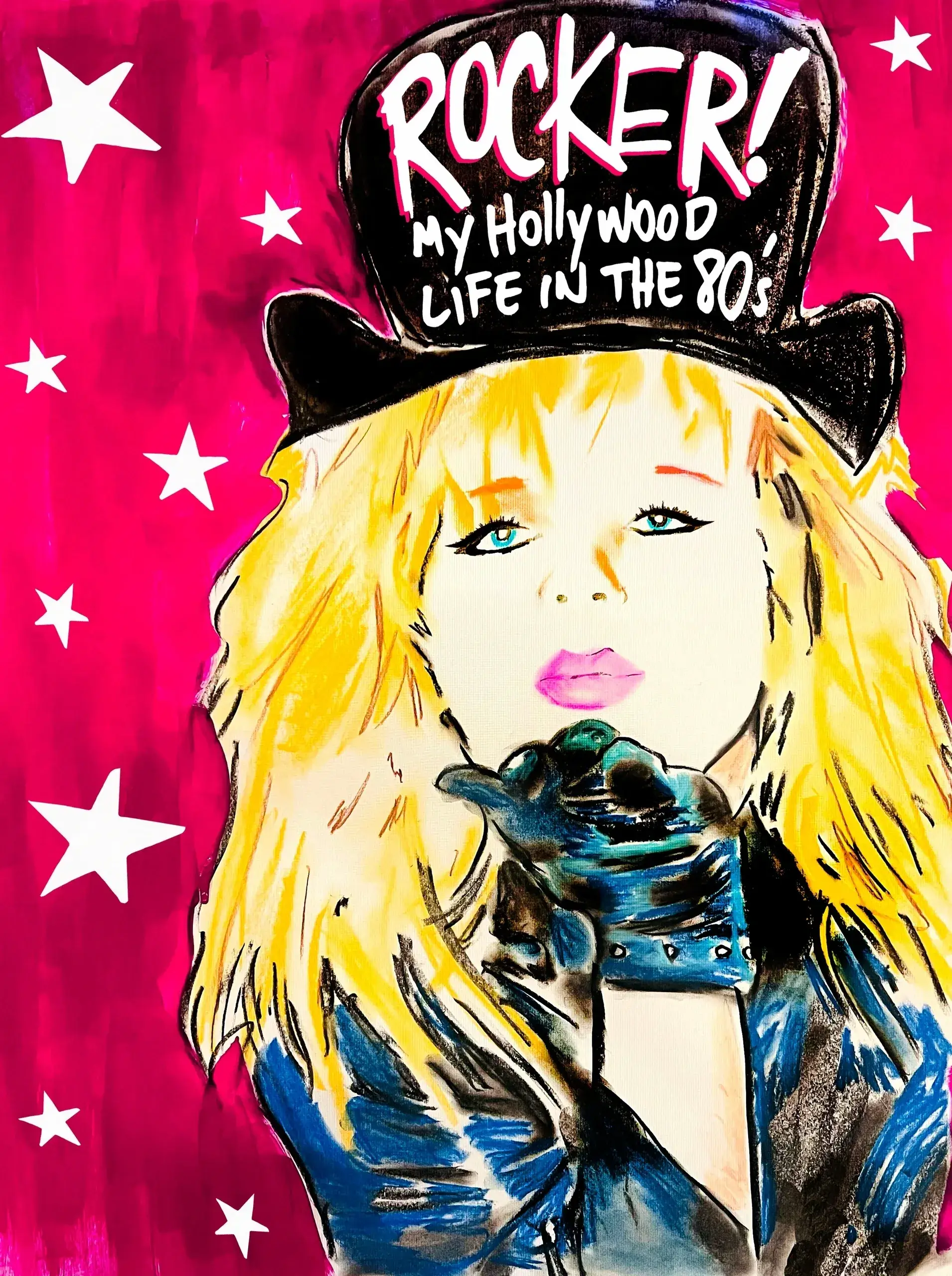 Illustration of a rocker with blonde hair.